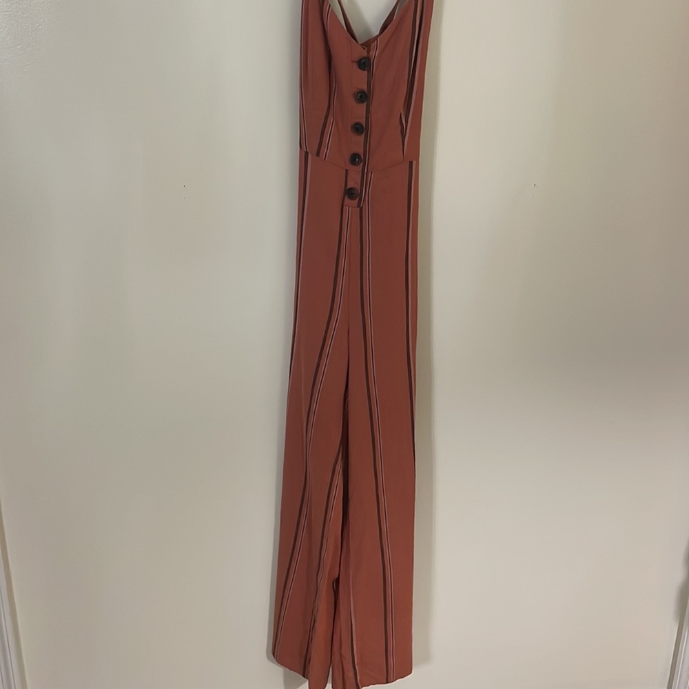 Urban Outfitters UO Ashley Striped long romper jumpsuit small p open back NWOT - Picture 8 of 15